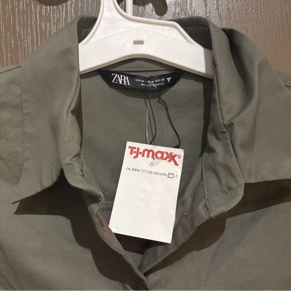 NWT ZARA Gabardine Shirt Dress - Picture 16 of 16